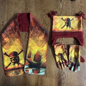 Disney Store Exclusive Pirates of the Caribbean Hat, Gloves, and Scarf FOR KIDS